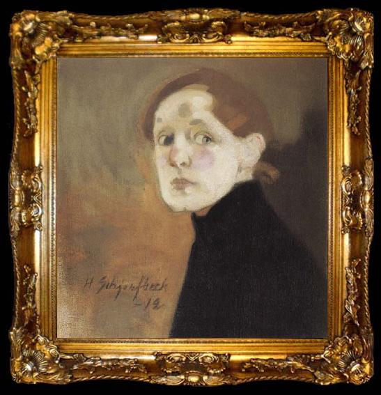 framed  Helene Schjerfbeck Self-Portrait, ta009-2